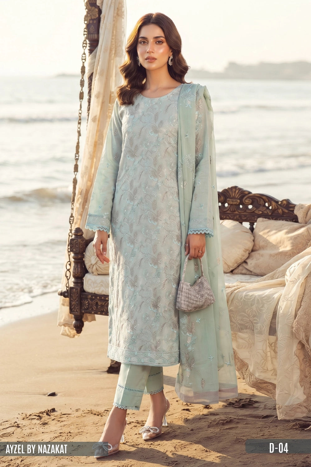 AYZEL BY NAZAKAT Karandi Chiffon Dupta D-04
