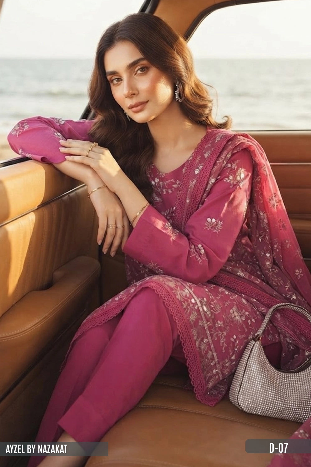 AYZEL BY NAZAKAT Karandi Chiffon Dupta D-07