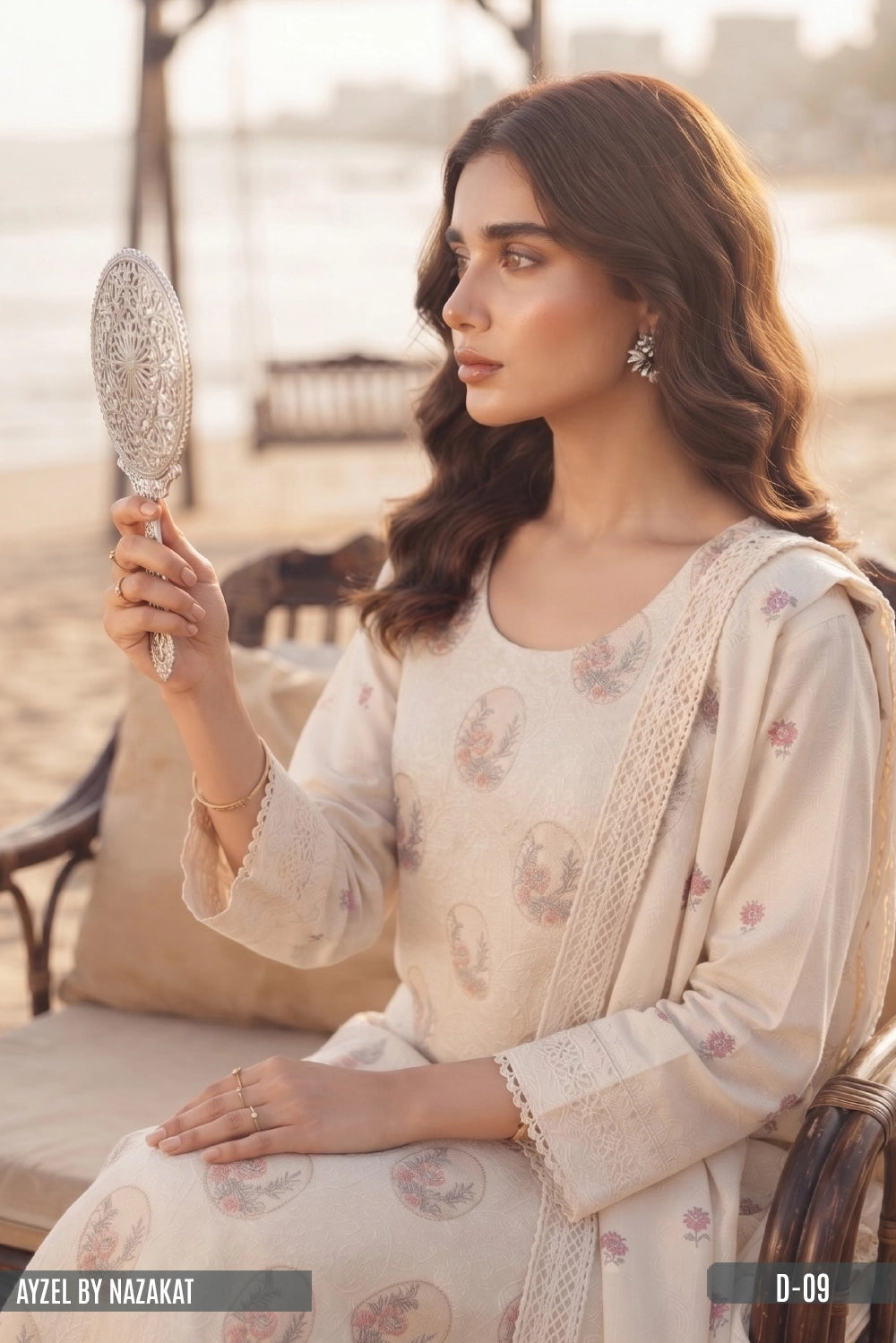 AYZEL BY NAZAKAT Karandi Chiffon Dupta D-09