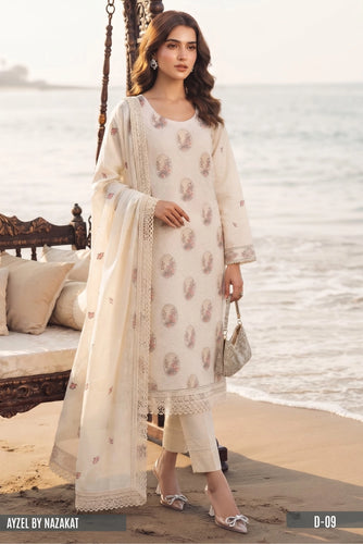 AYZEL BY NAZAKAT Karandi Chiffon Dupta D-09