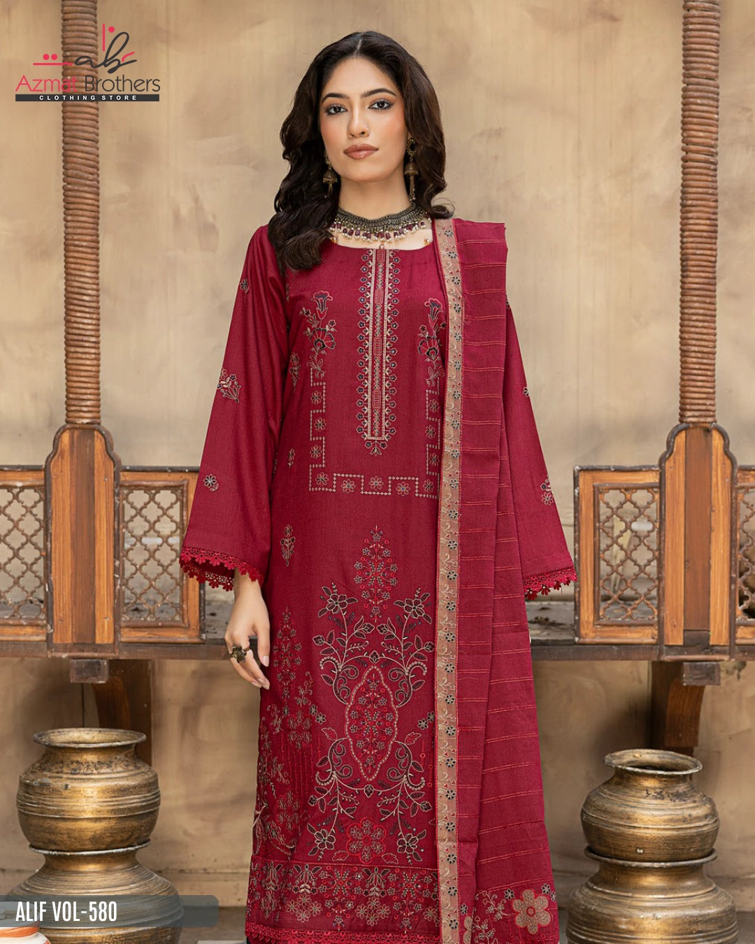 ALIF - FANCY PEACH WOOL Vol-580 D-02