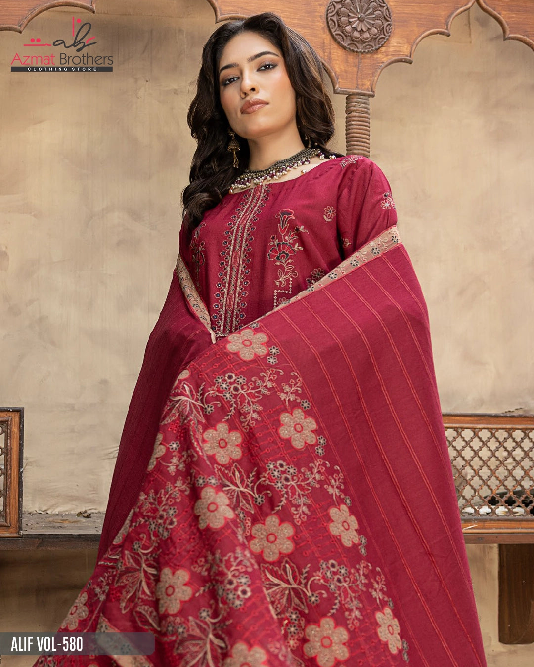 ALIF - FANCY PEACH WOOL Vol-580 D-02