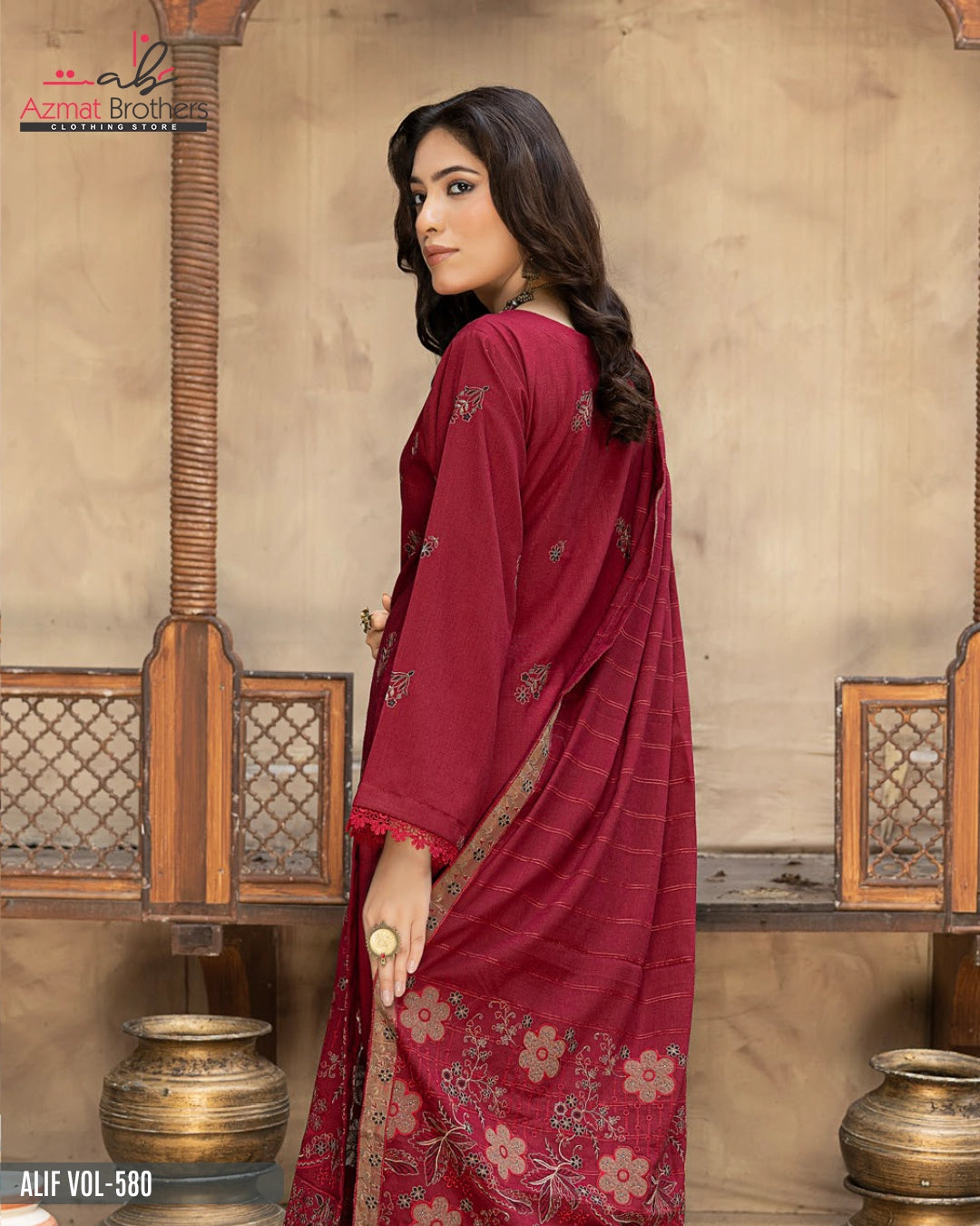 ALIF - FANCY PEACH WOOL Vol-580 D-02