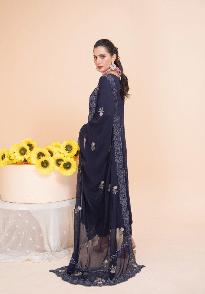 Air jet fancy peach wool  With laser cut dupatta Vol-505