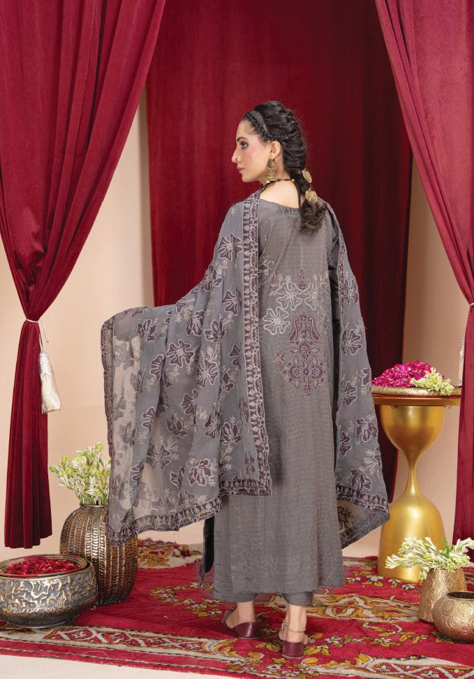Air jet fancy peach wool  With laser cut dupatta Vol-508