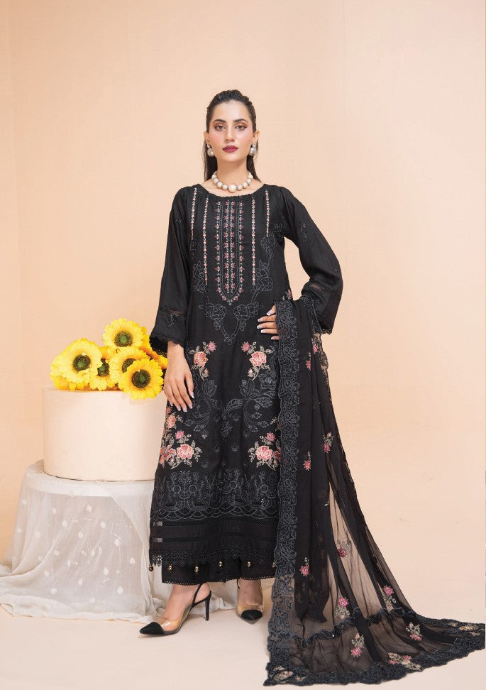 Air jet fancy peach wool  With laser cut dupatta Vol-505