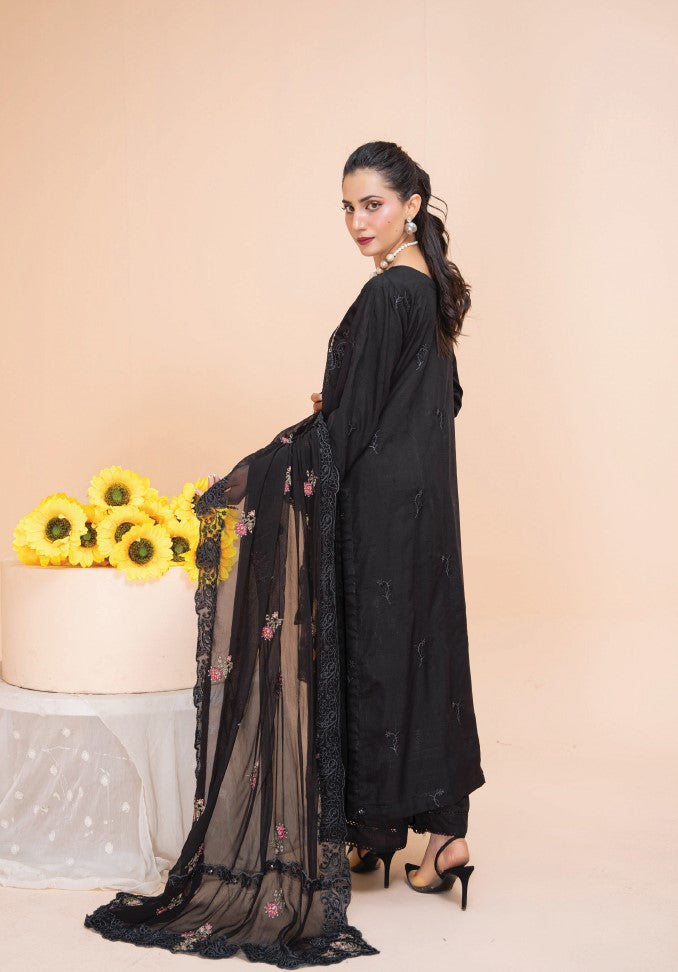 Air jet fancy peach wool  With laser cut dupatta Vol-505