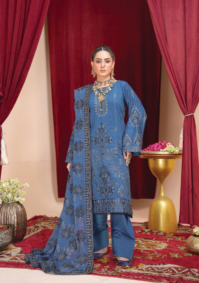Air jet fancy peach wool  With laser cut dupatta Vol-508