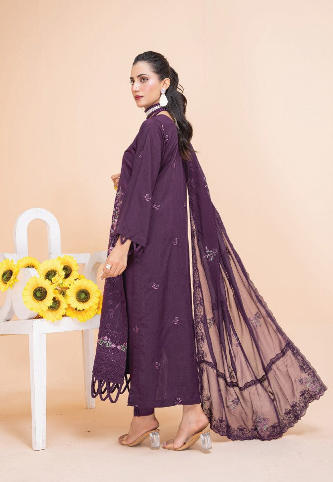 Air jet fancy peach wool  With laser cut dupatta Vol-505