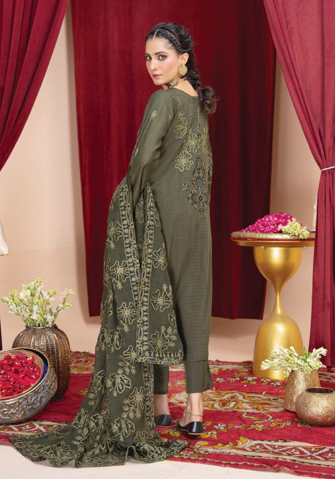 Air jet fancy peach wool  With laser cut dupatta Vol-508