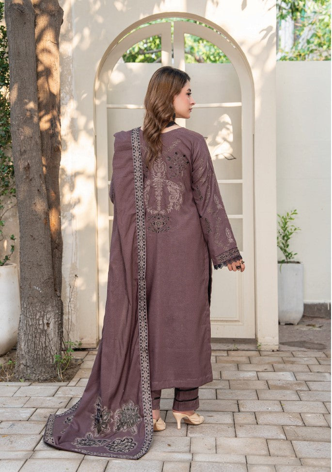 Air jet fancy peach wool  With laser cut dupatta Vol-563