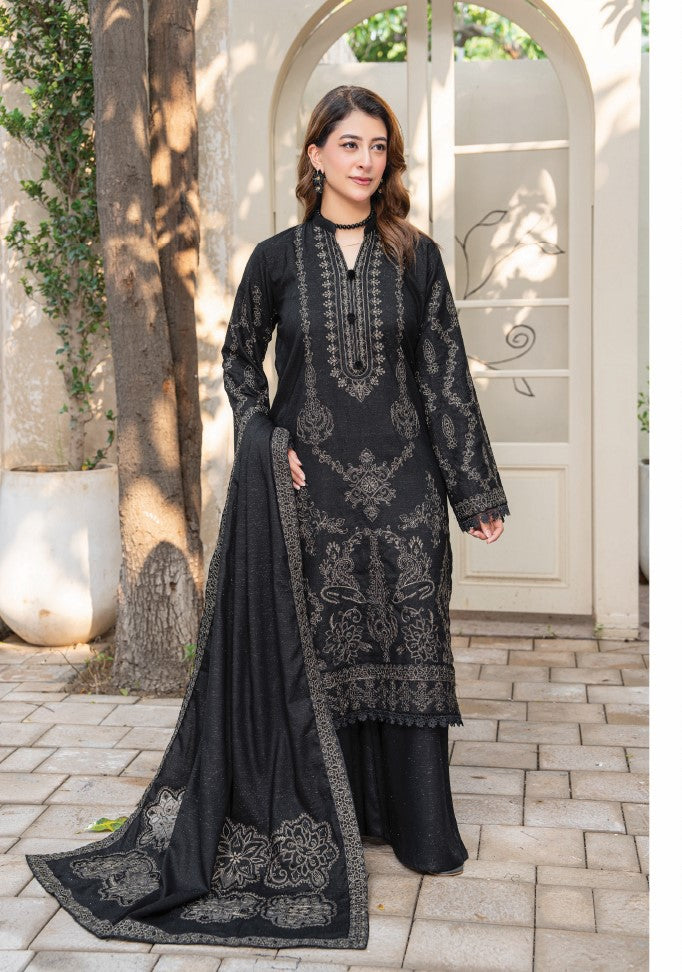 Air jet fancy peach wool  With laser cut dupatta Vol-563
