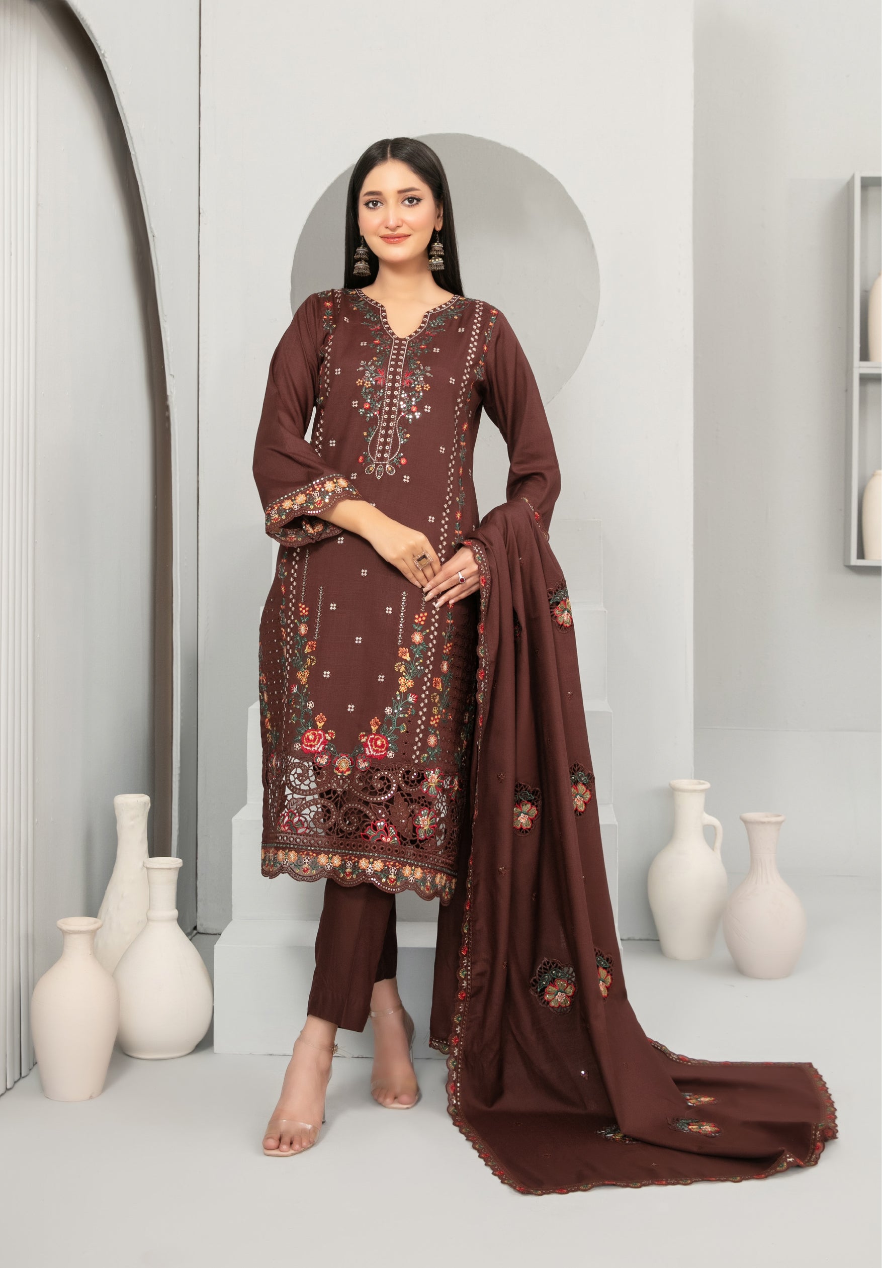 Embroidered cross slub D-5725