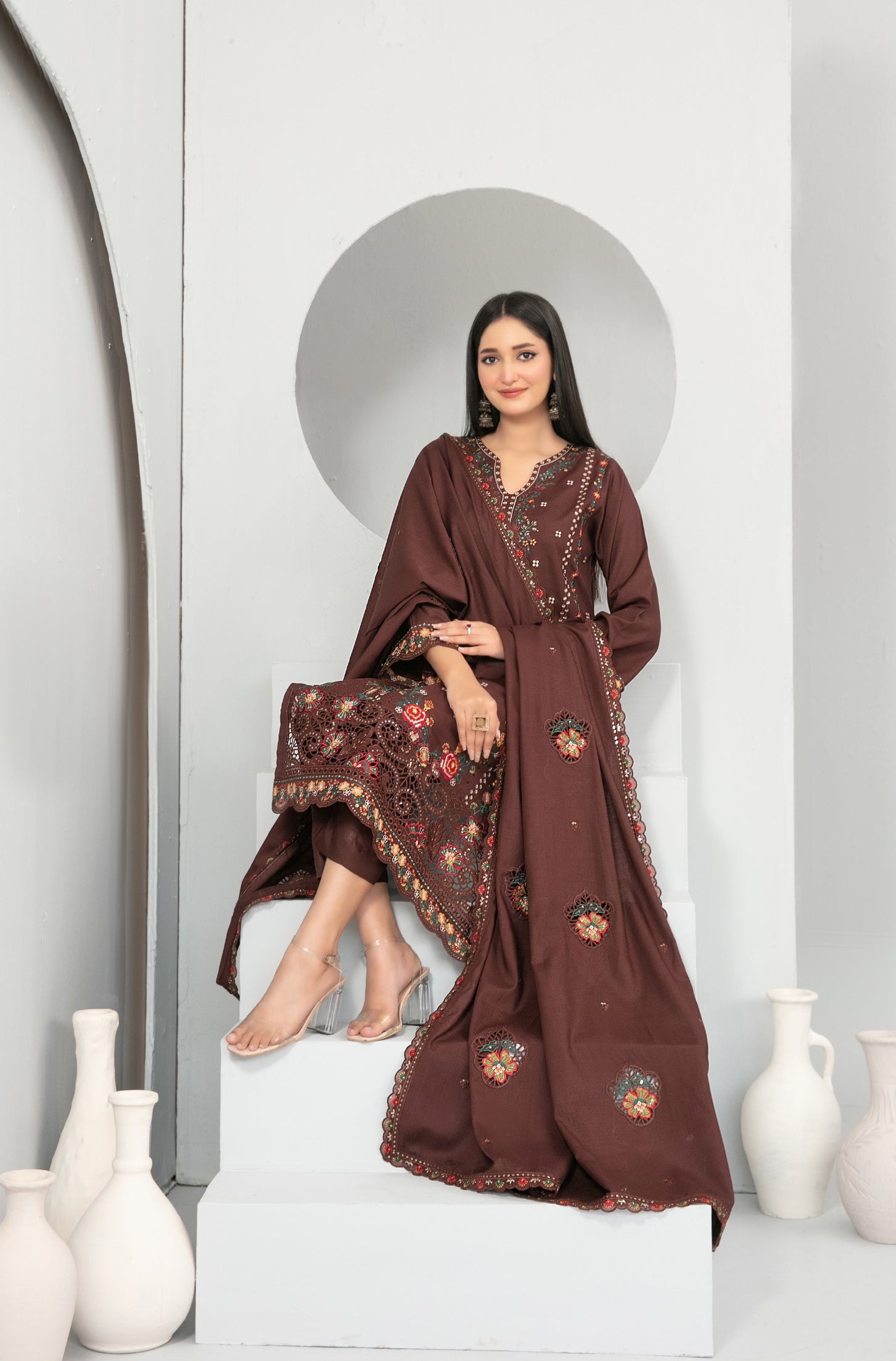 Embroidered cross slub D-5725