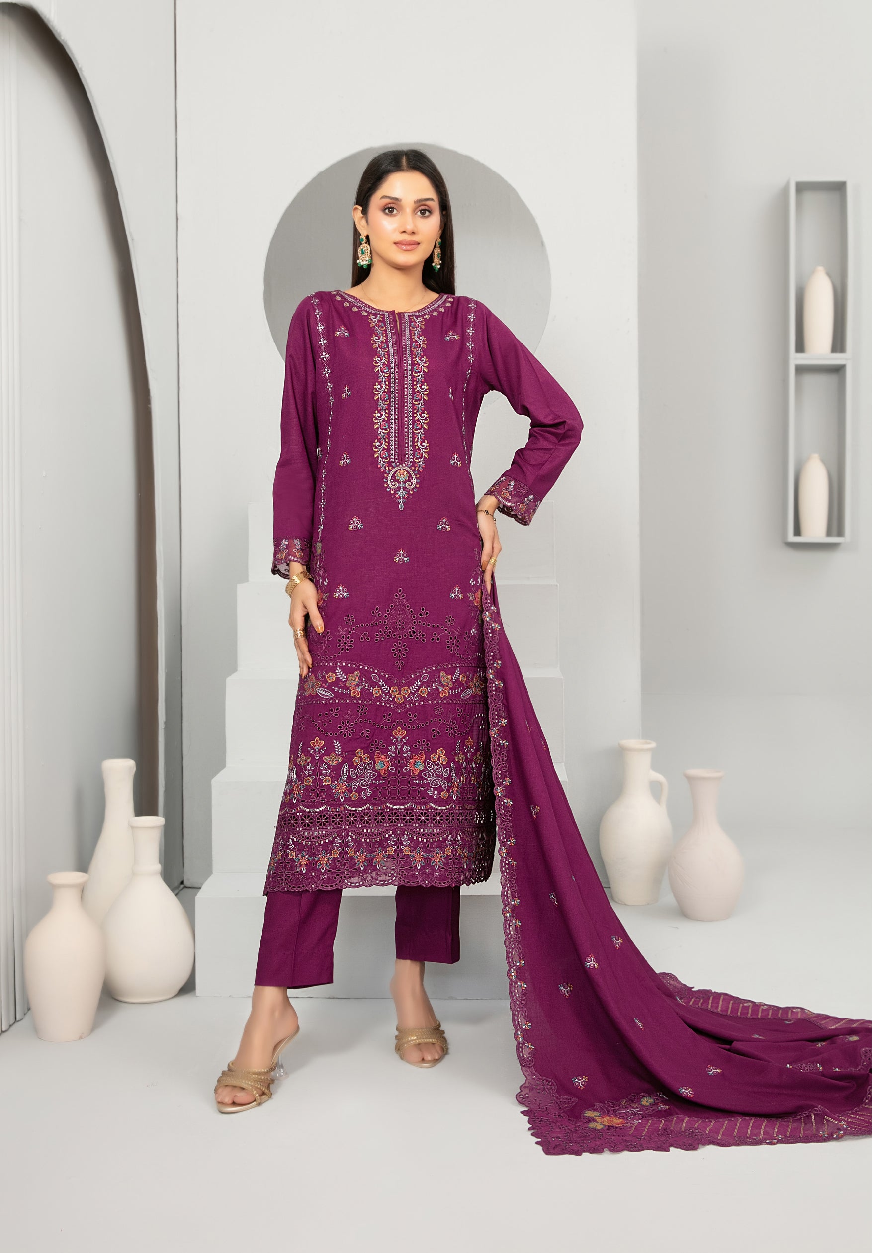 Embroidered cross slub D-5724
