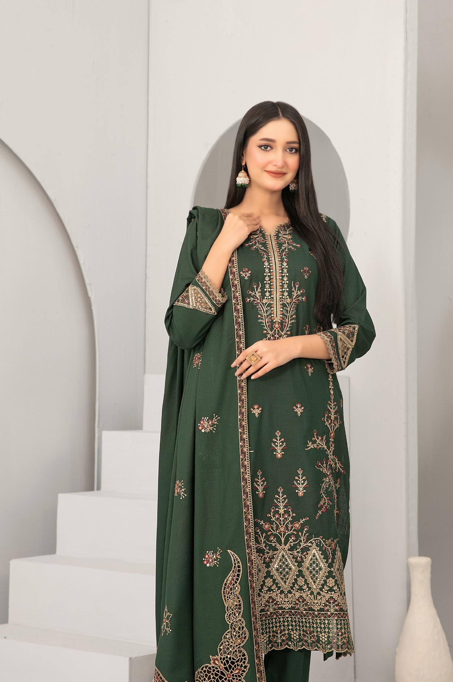 Embroidered cross slub D-5726