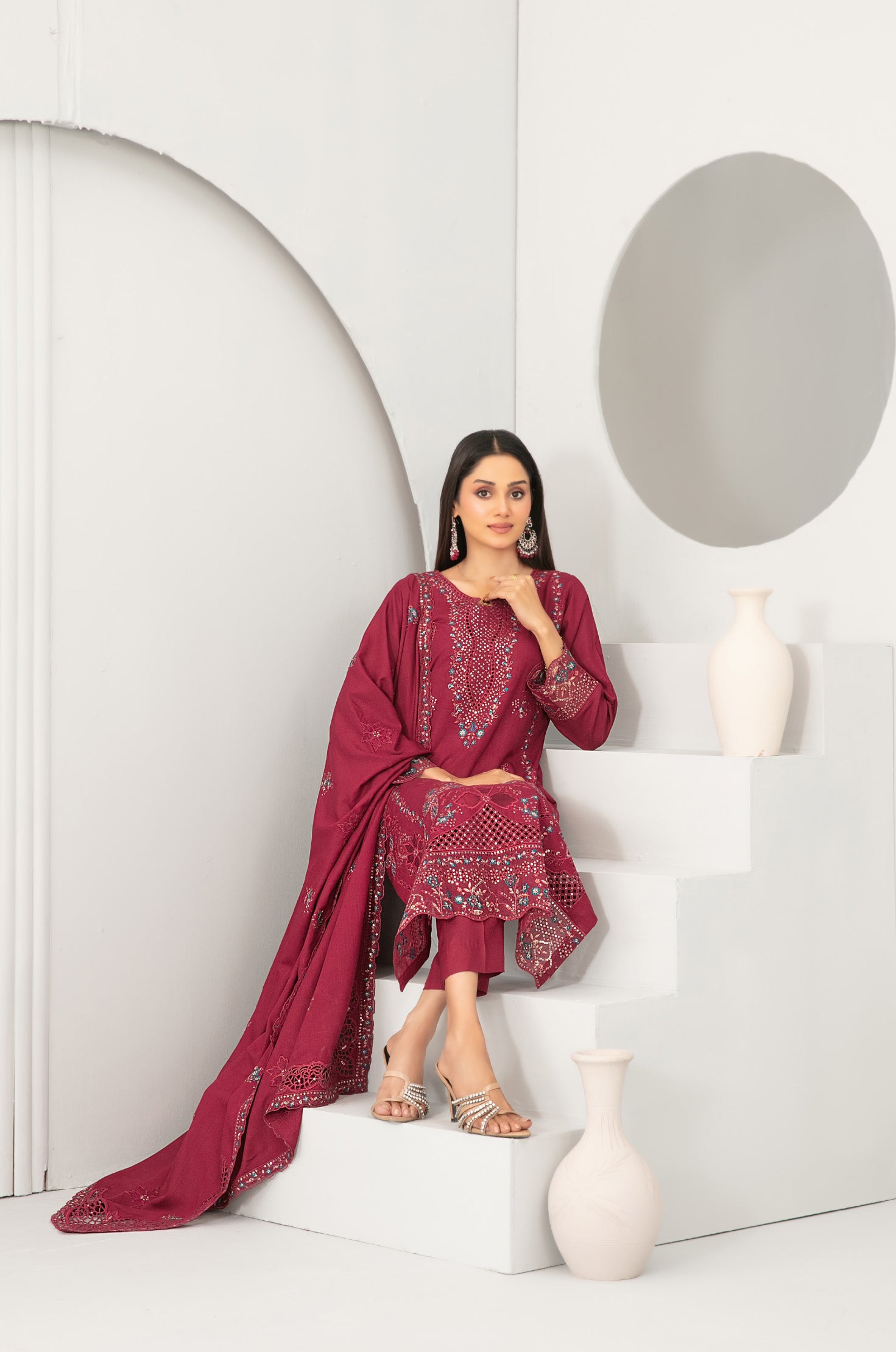 Embroidered cross slub D-5721