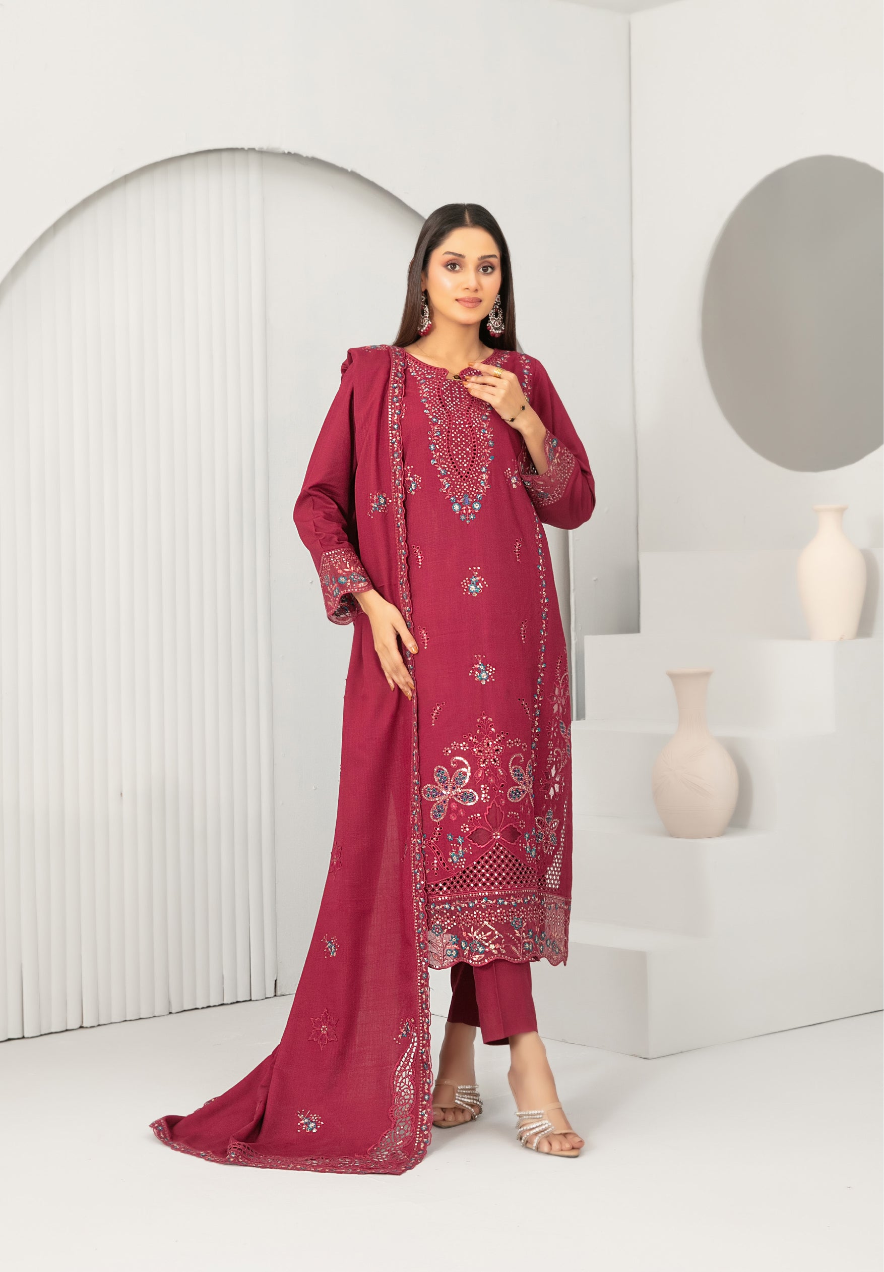 Embroidered cross slub D-5721