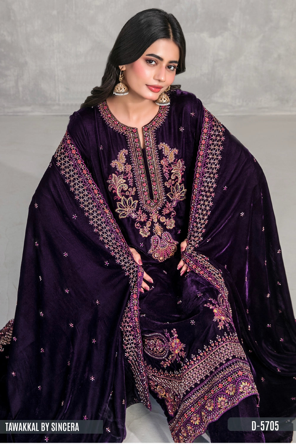 TAWAKKAL BY SINCERA VELVET D-5705