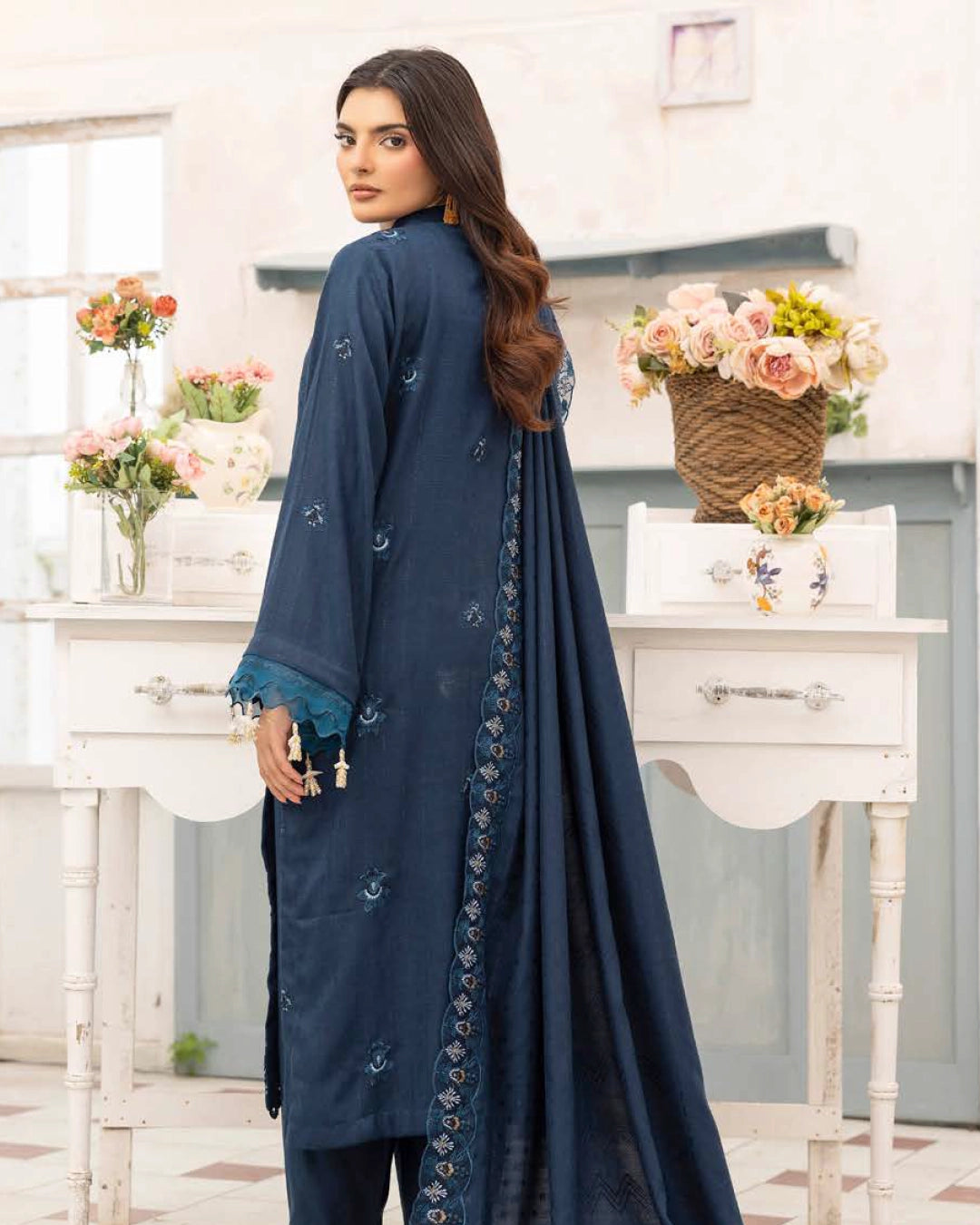 SHAISTA - Festive Semi Peach D-109