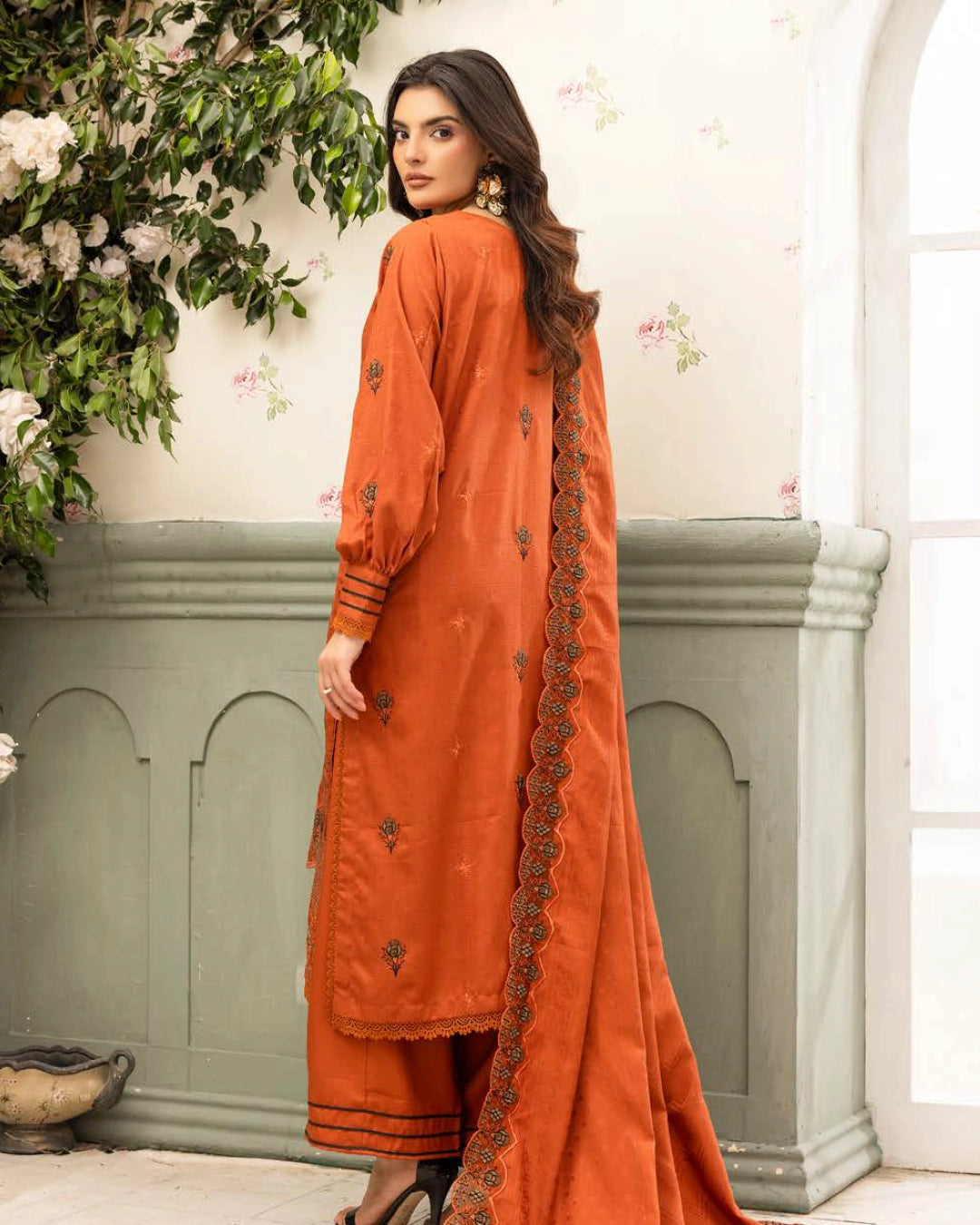 SHAISTA - Festive Semi Peach D-111