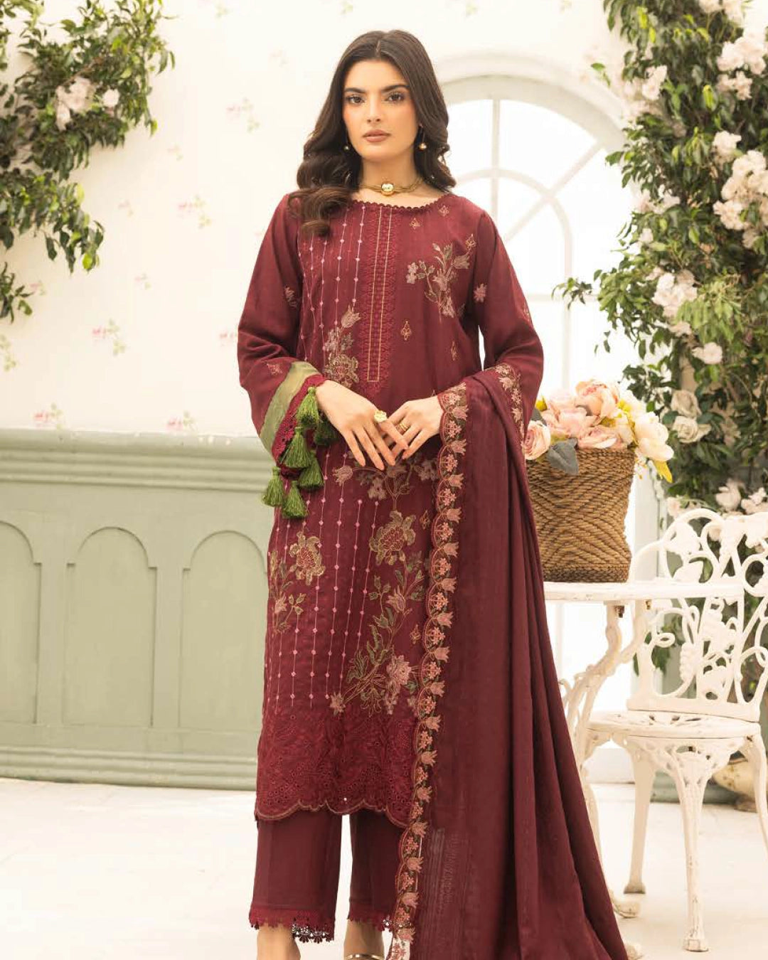 SHAISTA - Festive Semi Peach D-116