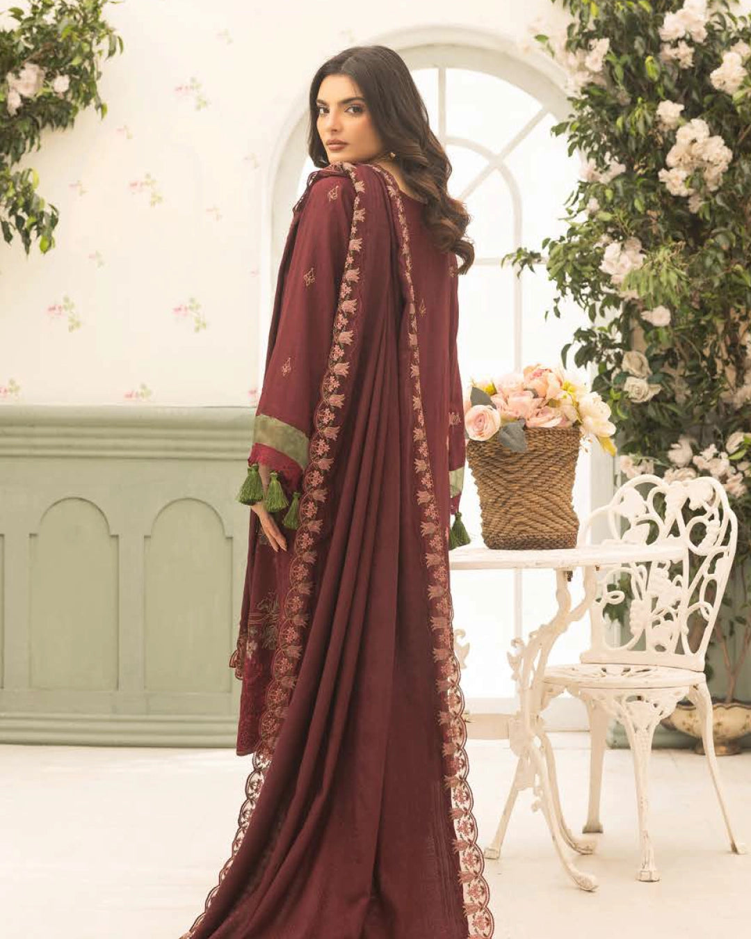 SHAISTA - Festive Semi Peach D-116