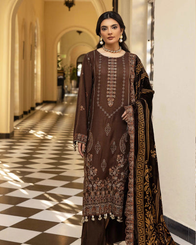 SHAISTA - GOLD PEACH EMB D-156